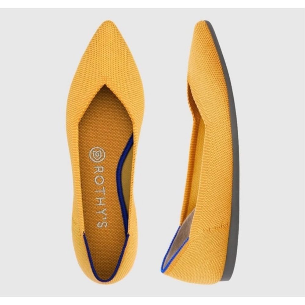 Rothy's Retired The Point Marigold Yellow Shoes Slip On Ballet Flats Women’s 8
